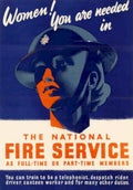 Women Fire Service Vintage Retro Advert Poster A4 Photo Print