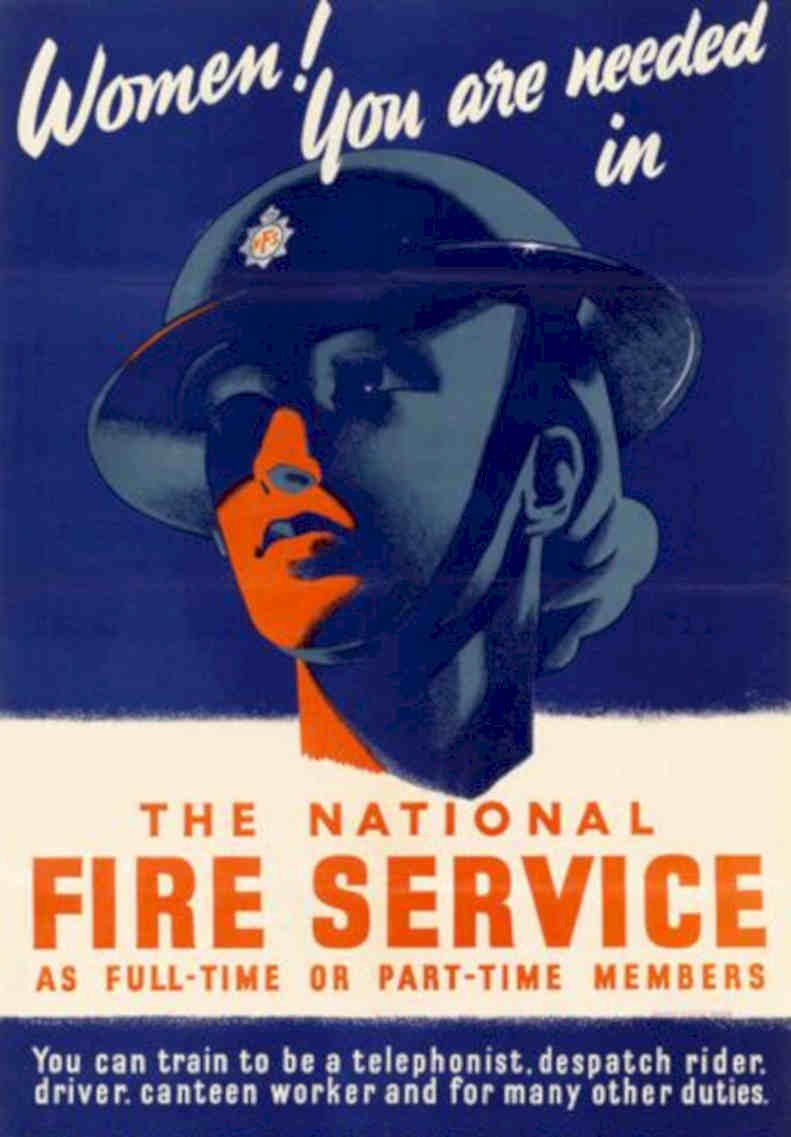 Women Fire Service Vintage Retro Advert Poster A4 Photo Print