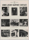 Women Manpower Scenes American World War II Advert Poster