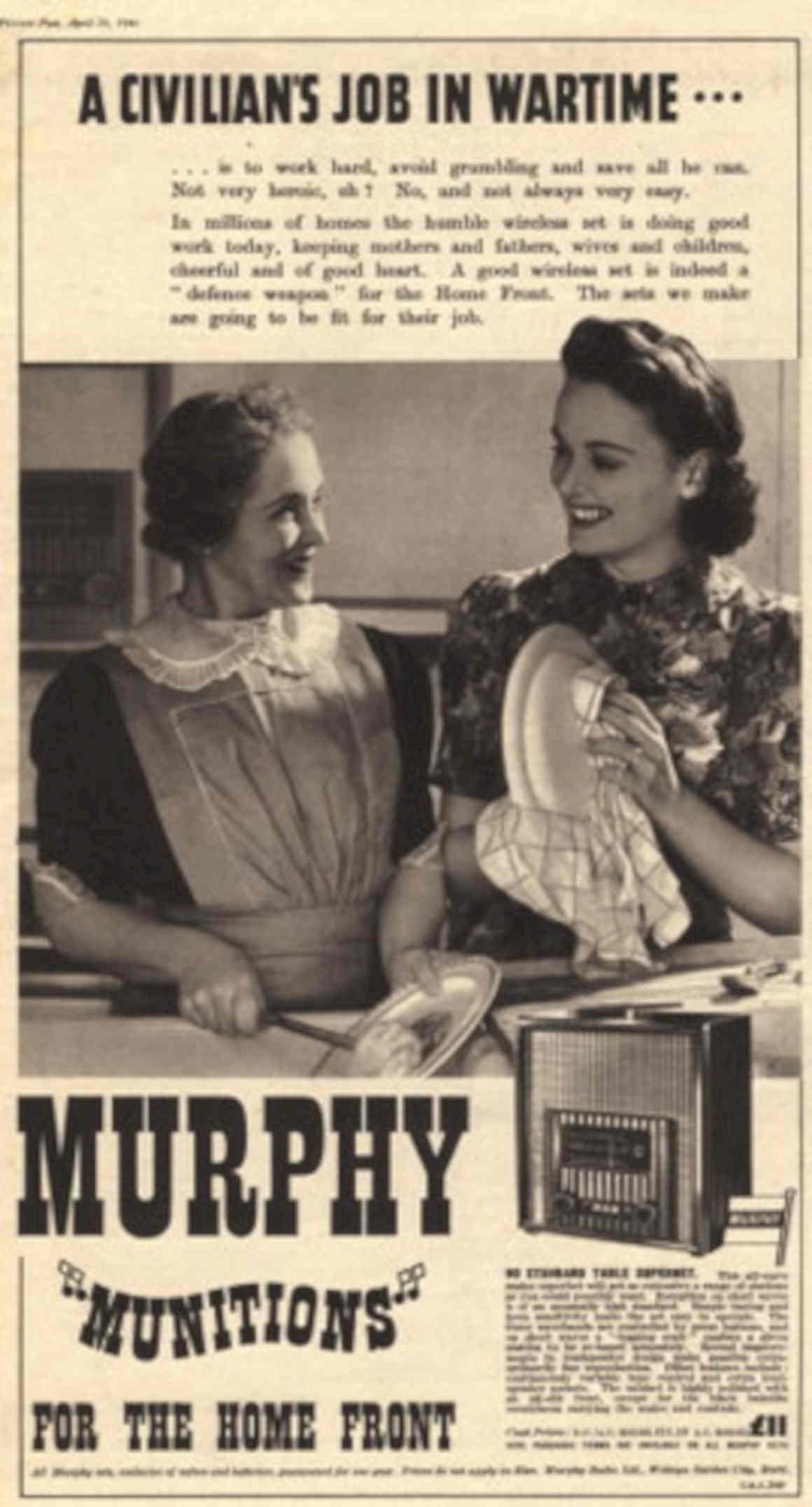 Women Radio Munitions 1940s Vintage Retro Advert Poster