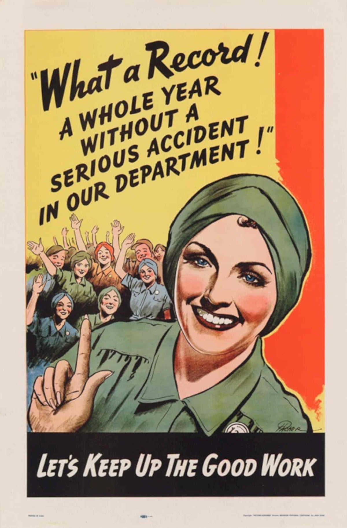 Women Uniform Record American World War II Advert Poster