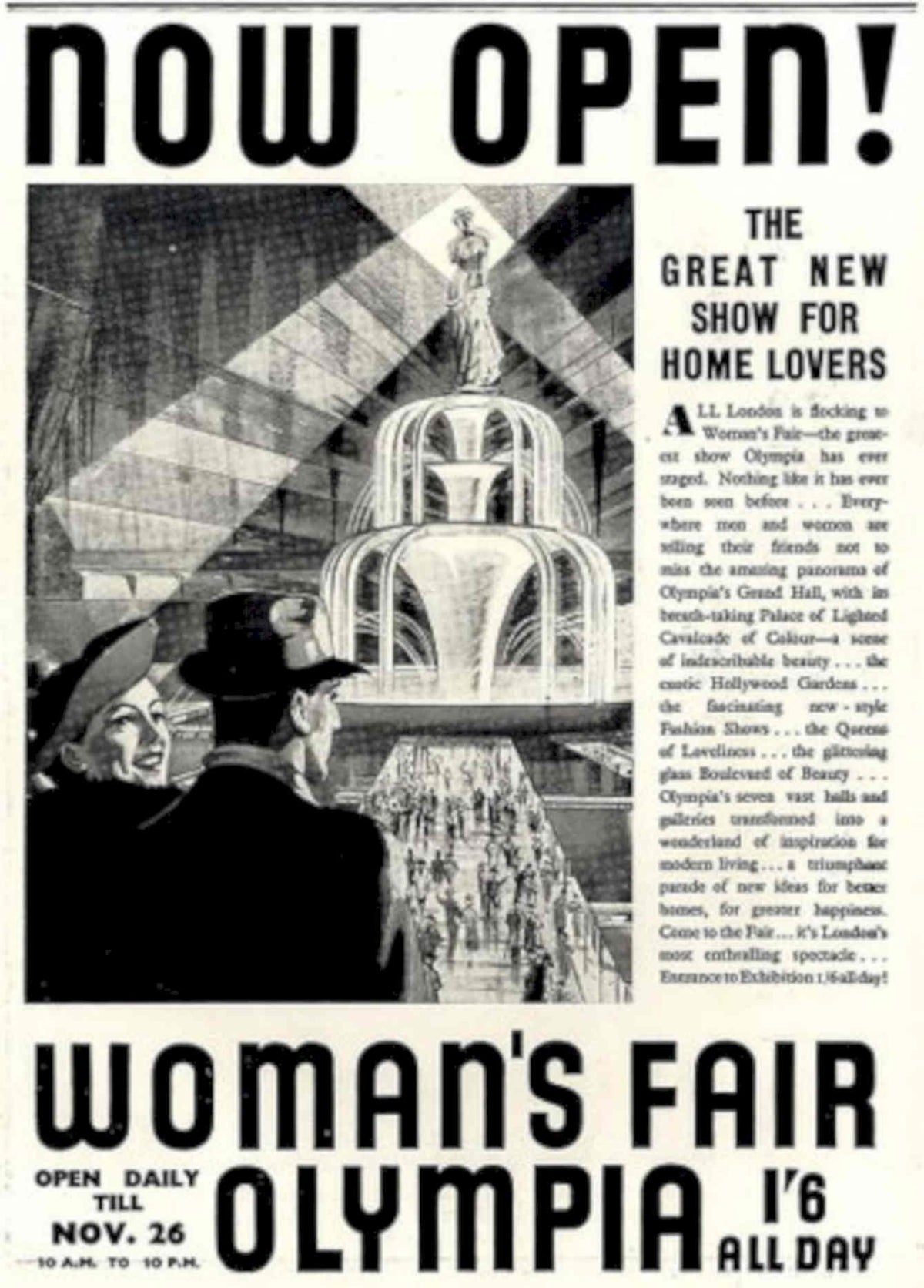 Womens Fair Olympia 1930s Vintage Retro Advert Poster