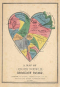 Womens Heart Map 1 Vintage Retro Advert Poster