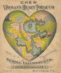 Womens Heart Map 2 Vintage Retro Advert Poster