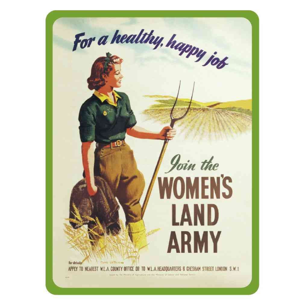Womens Land Army Vintage Advert A4 Photo Print