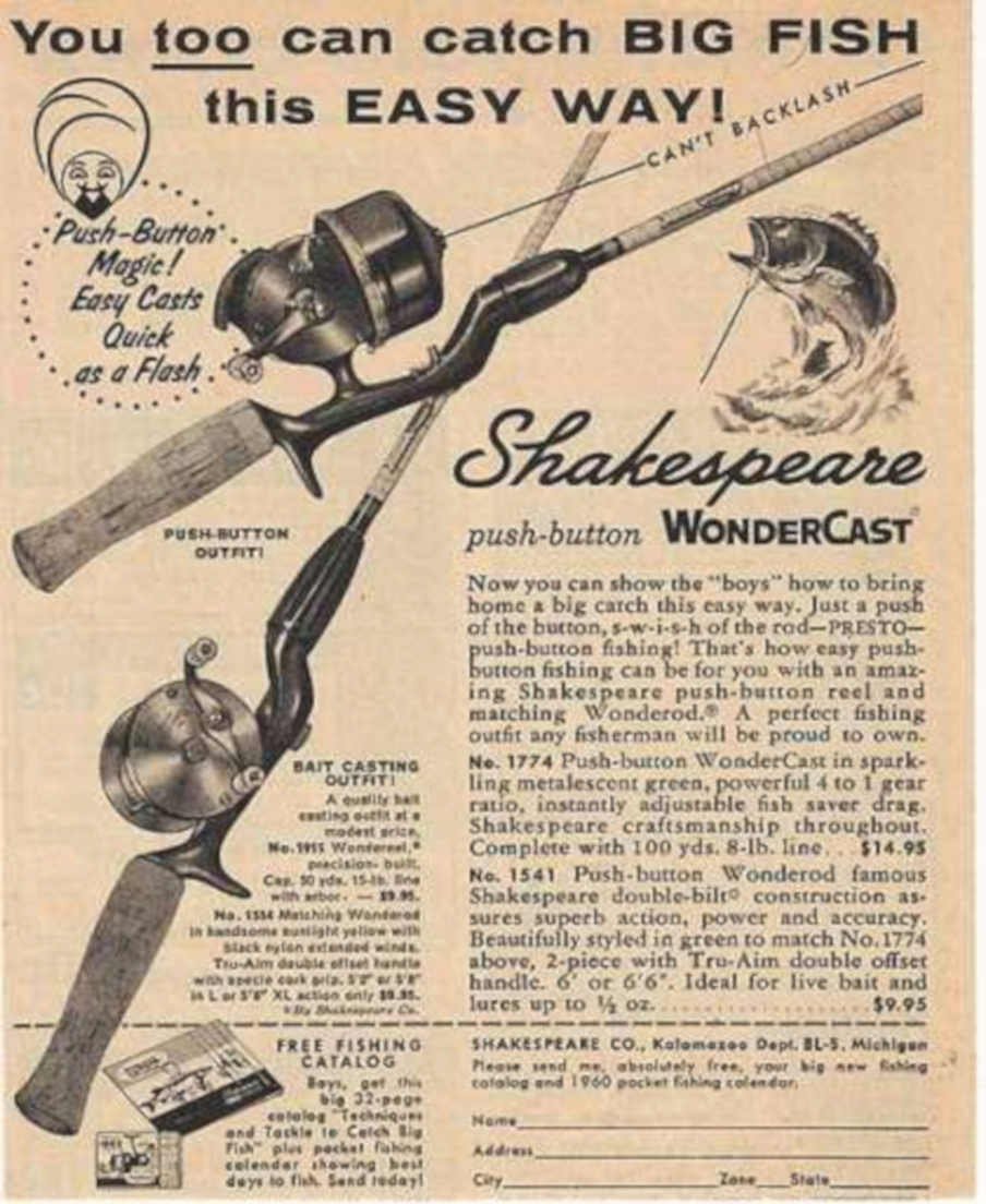Wondercast Fishing Rods Vintage Retro Advert Ads A4 Photo Print