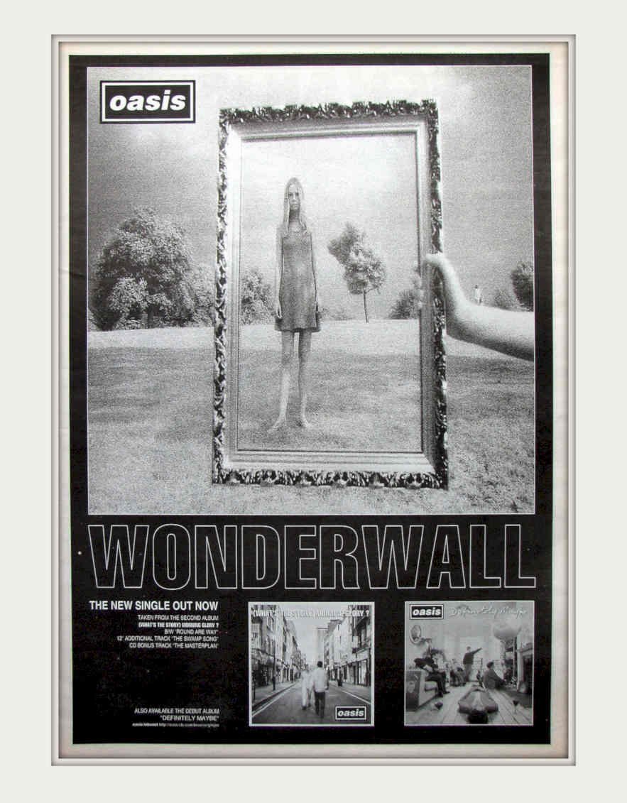 Wonderwall Poster Oasis Vintage Retro Advert Poster A4 Photo Print