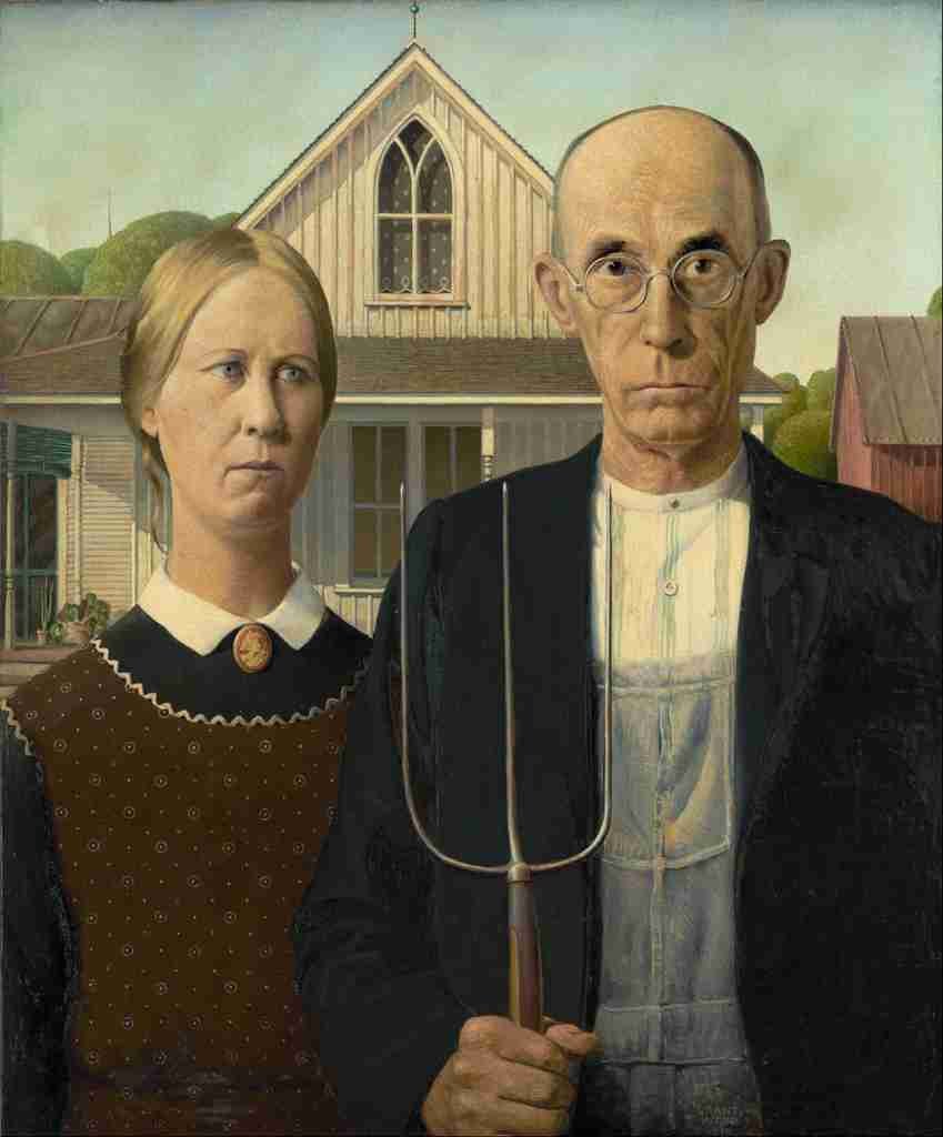 Wood Grant 1891 1942 Painting 1930 American Gothic Vintage A4 Photo Print