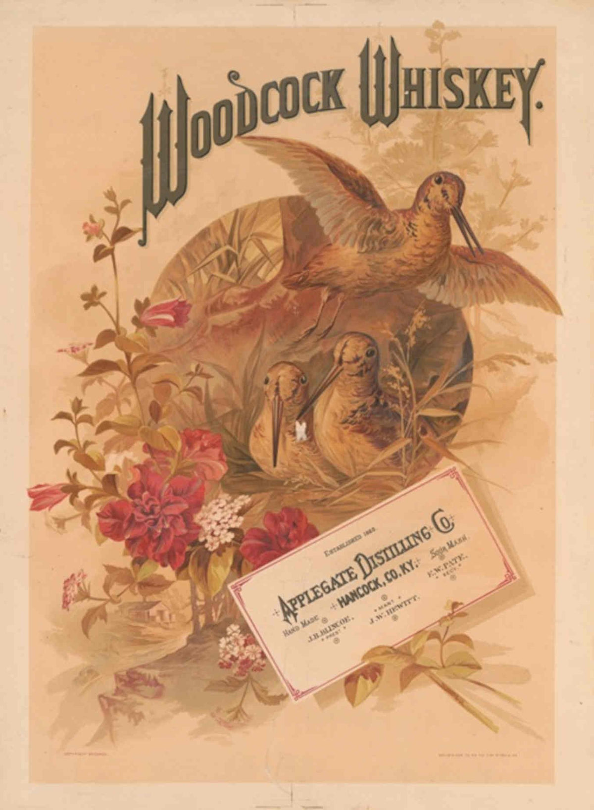 Woodcock Whiskey Vintage Vintage Retro Advert Poster