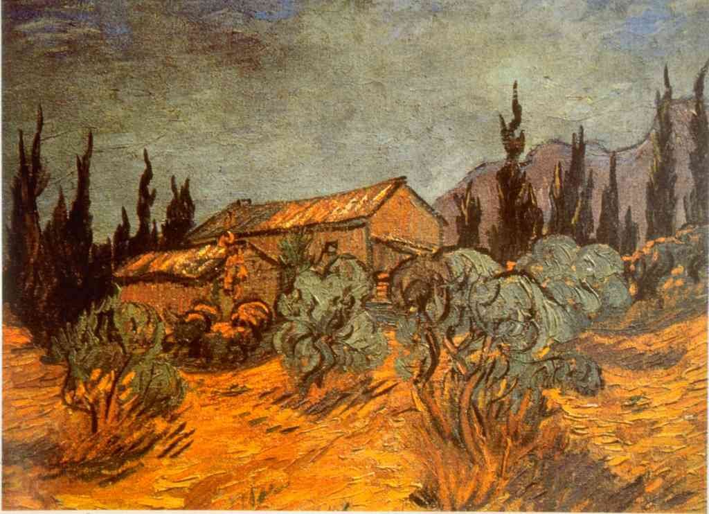 Wooden Sheds Van Gogh A4 Photo Print