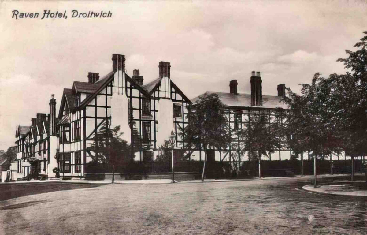 Worcestershire Droitwich The Raven Hotel 1910s Vintage A4 Photo Print