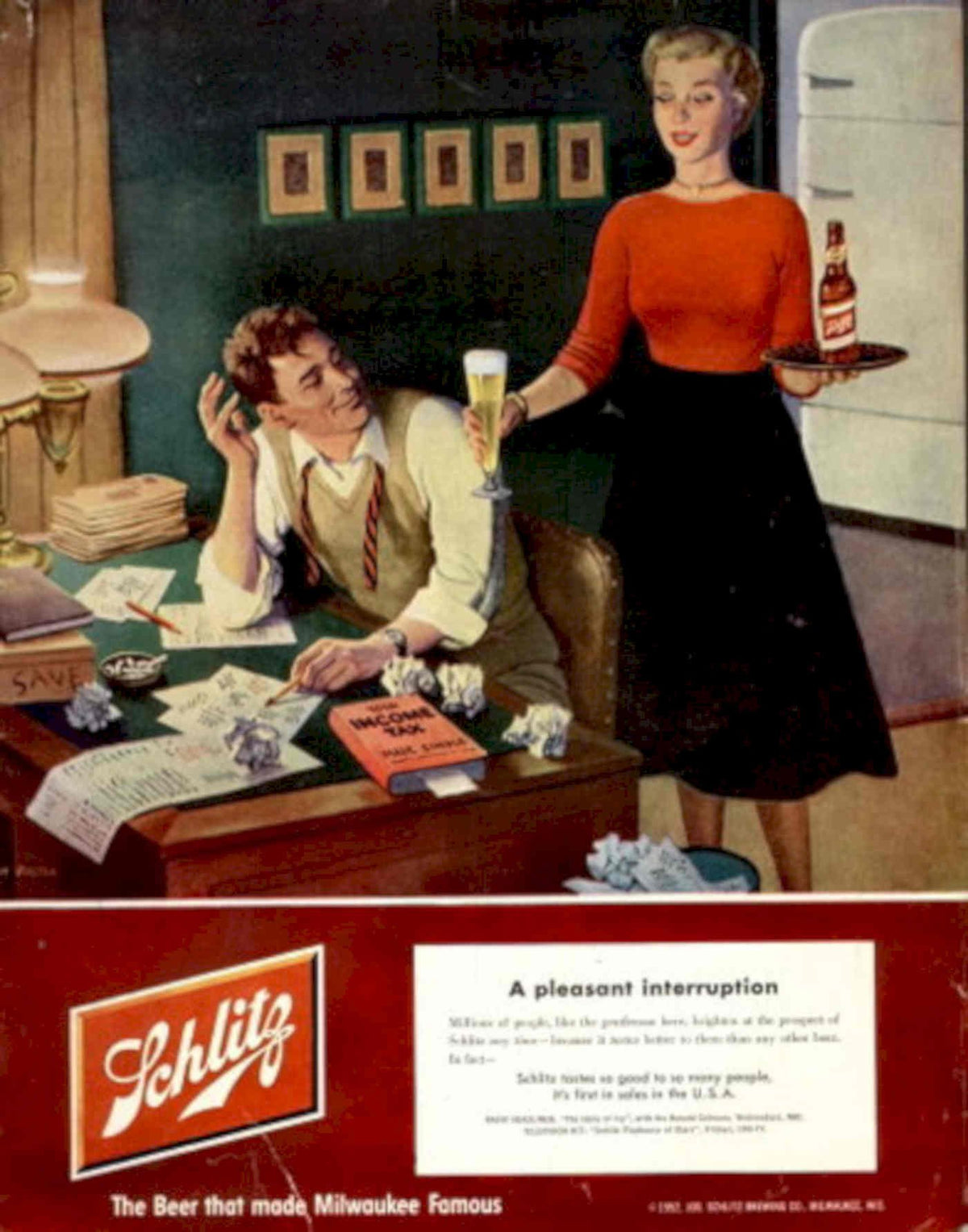Work Life Balance 1940s Vintage Retro Advert Poster