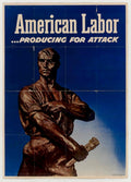 Worker Hammer Labor American World War II Advert Poster