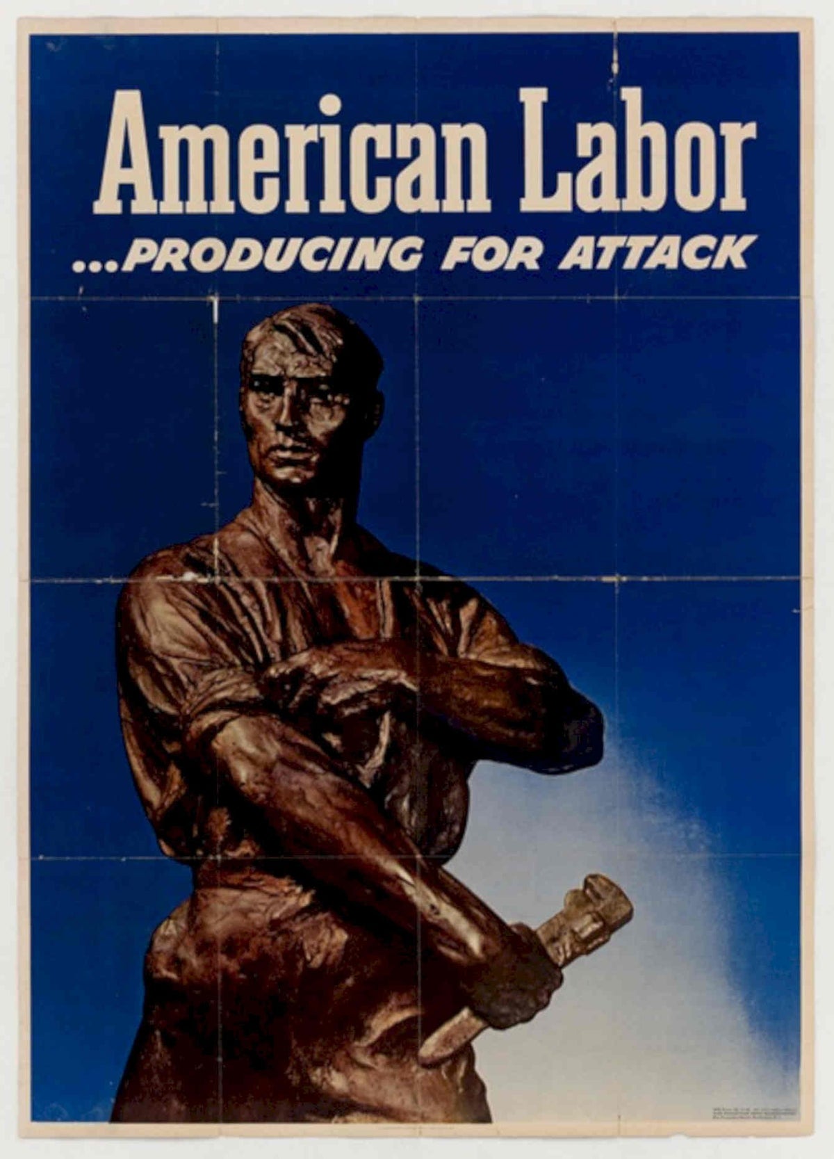 Worker Hammer Labor American World War II Advert Poster