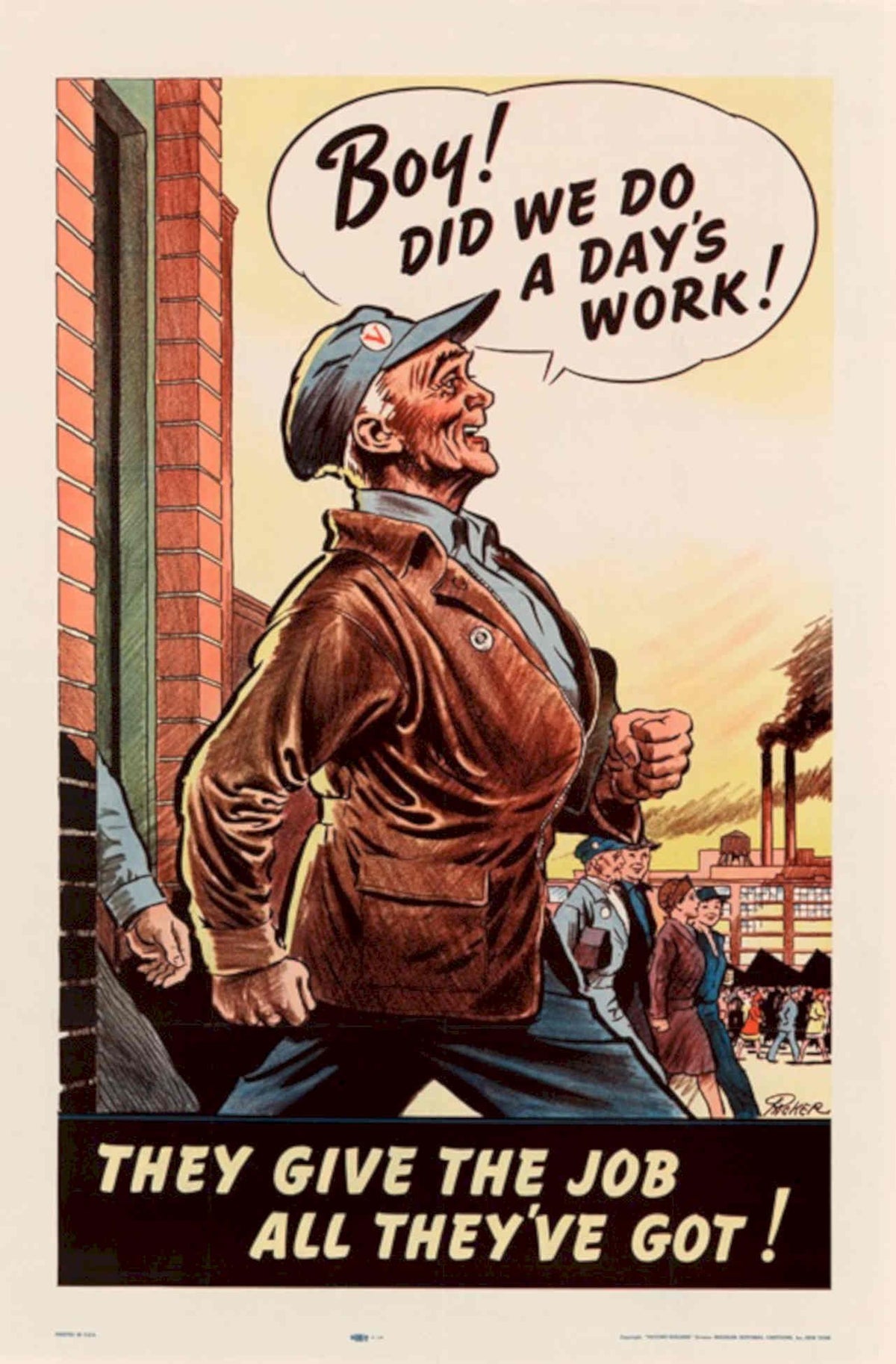 Worker Poster Day American World War II Advert Poster