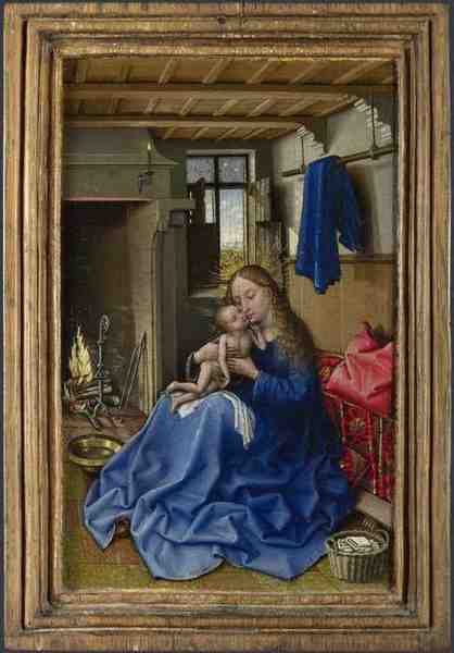 Workshop Of Robert Campin (Jacques Daret) The Virgin And Child In An Interior A4 Photo Print