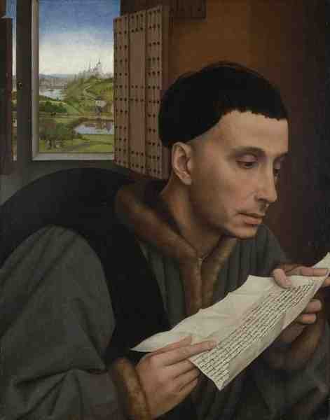 Workshop Of Rogier Van Der Weyden A Man Reading (Saint Ivo) A4 Photo Print