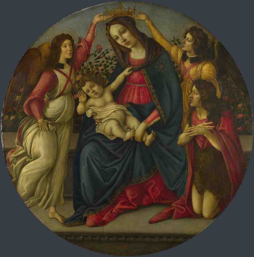 Workshop of Sandro Botticelli The Virgin and Child with Saint John and Two Angels A4 Photo Print