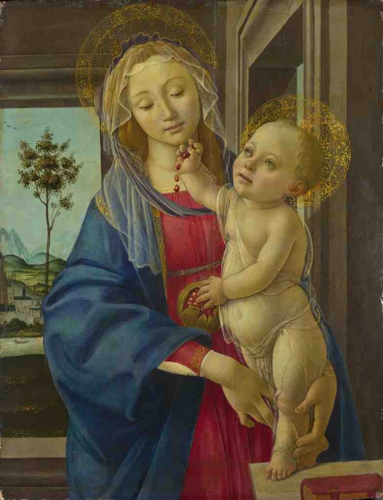 Workshop of Sandro Botticelli The Virgin and Child with a Pomegranate A4 Photo Print