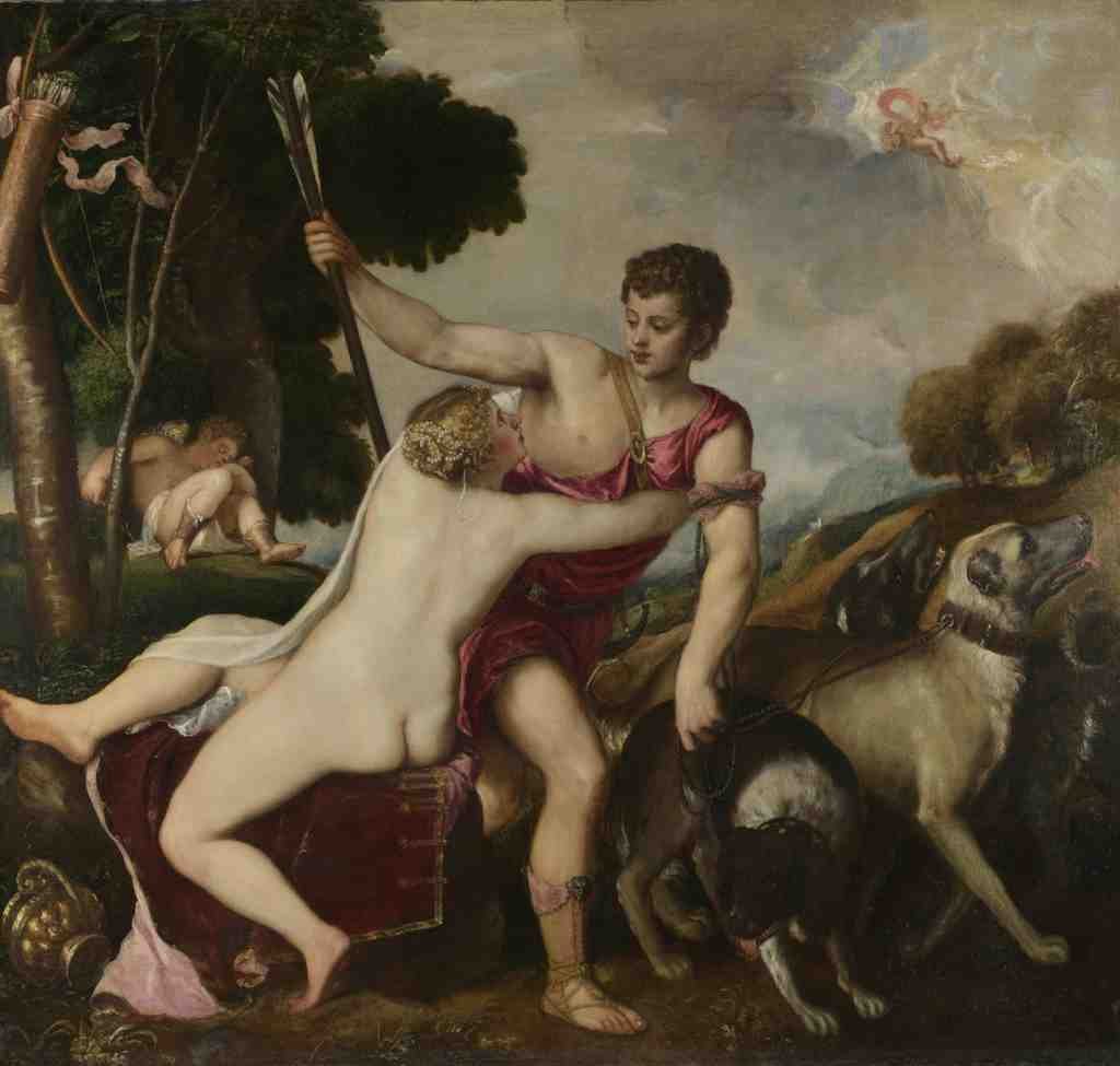 Workshop of Titian Venus and Adonis A4 Photo Print