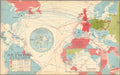 World Communications Map Vintage Retro Advert Poster