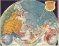 World Map Pacific Vintage Retro Advert Poster