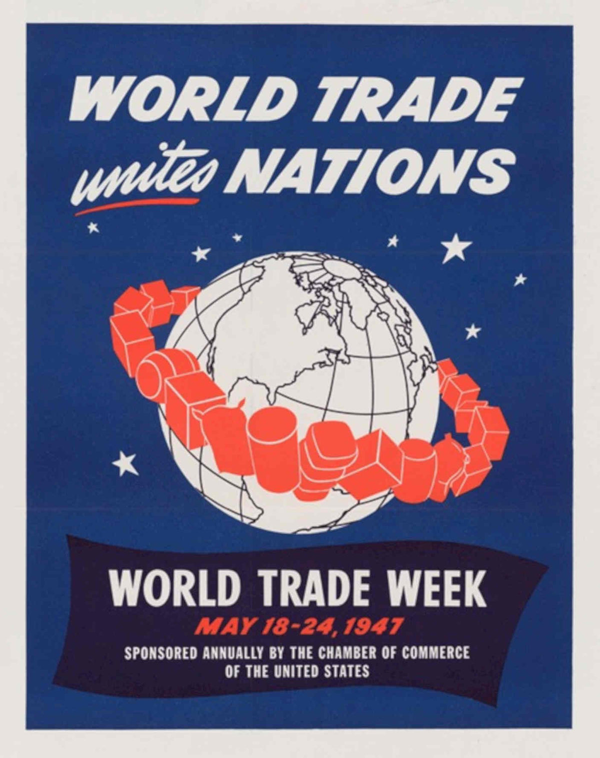 World Trade Globe American World War II Advert Poster