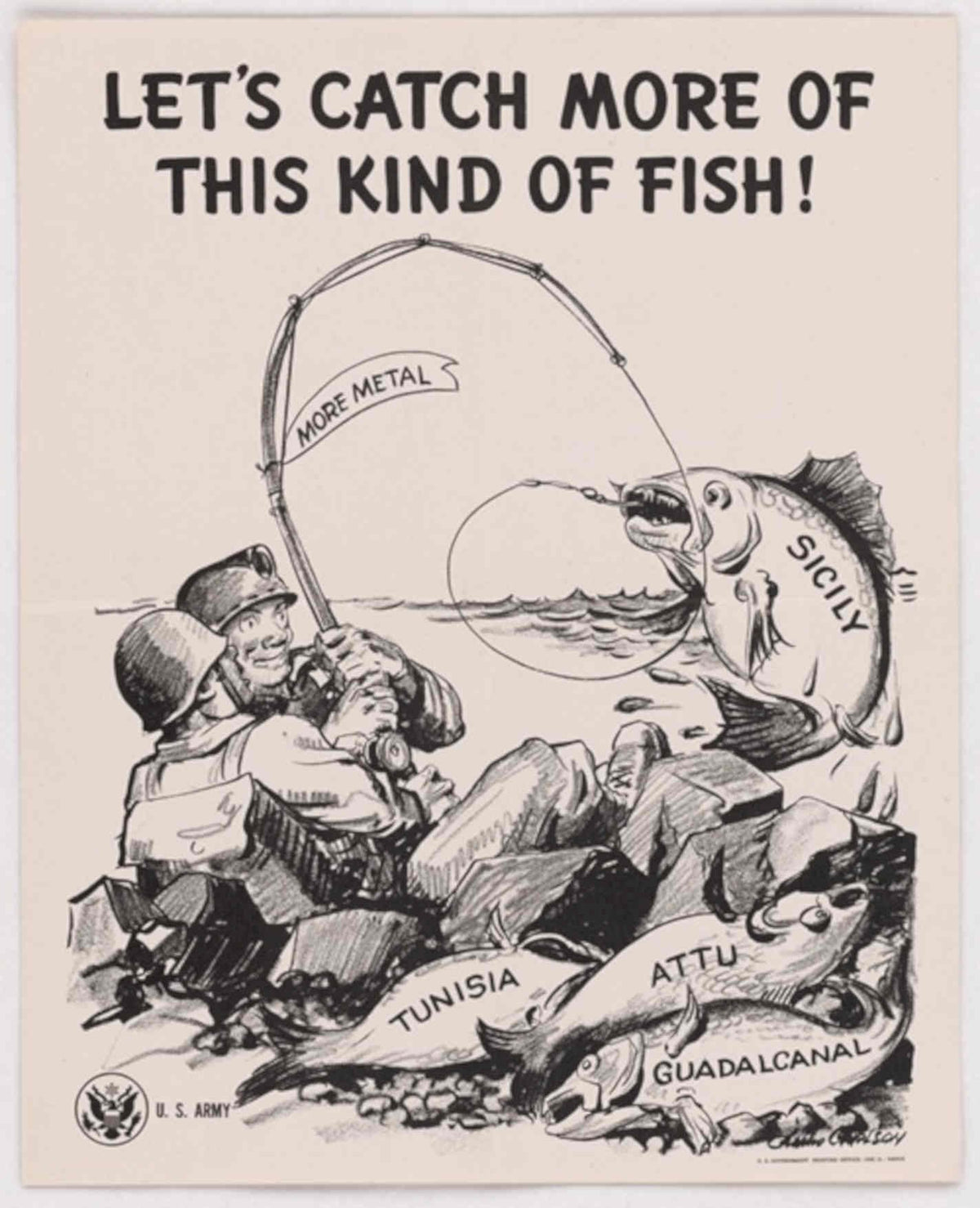World War Fish American World War II Advert Poster