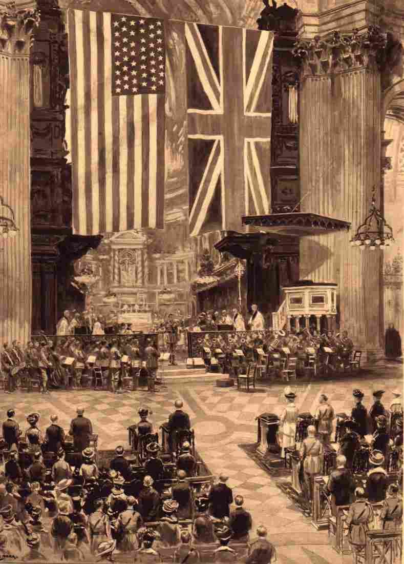 World War I Anglo American service held in St Military A4 Photo Print