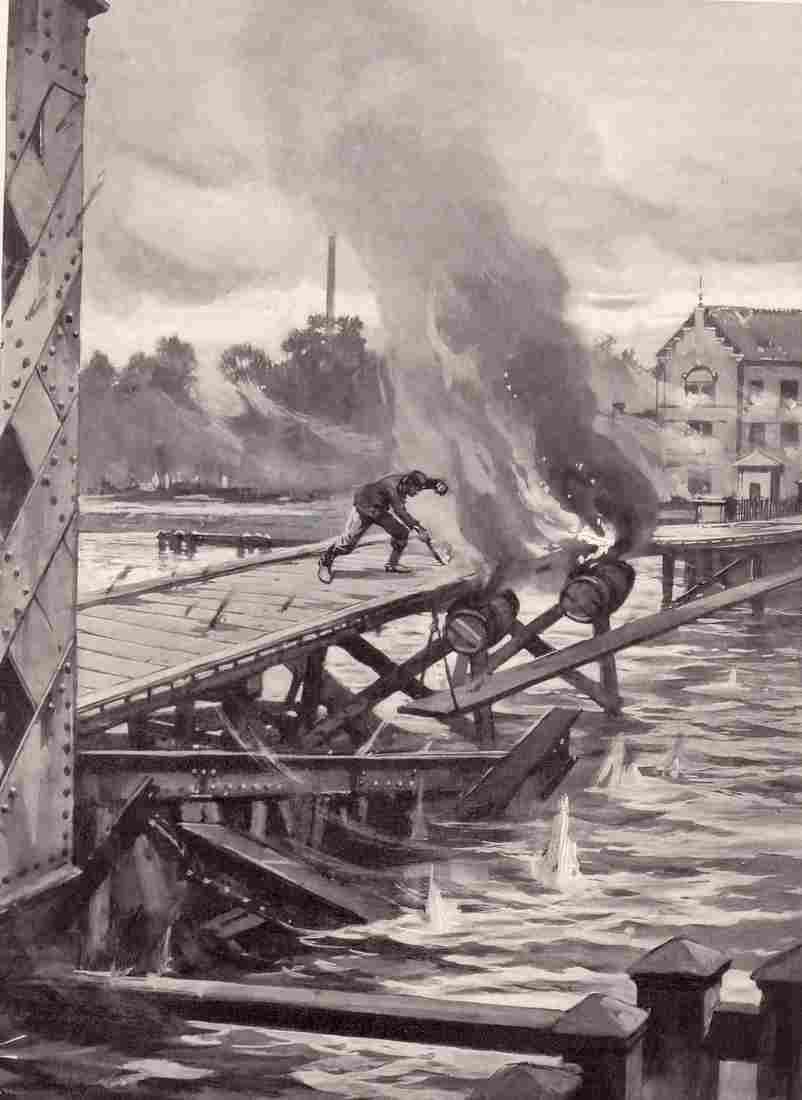 World War I Belgian Partisans Blowing Bridges Military A4 Photo Print