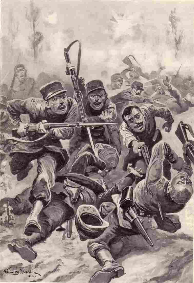 World War I French Troops Attacking Prussian Guard Military A4 Photo Print