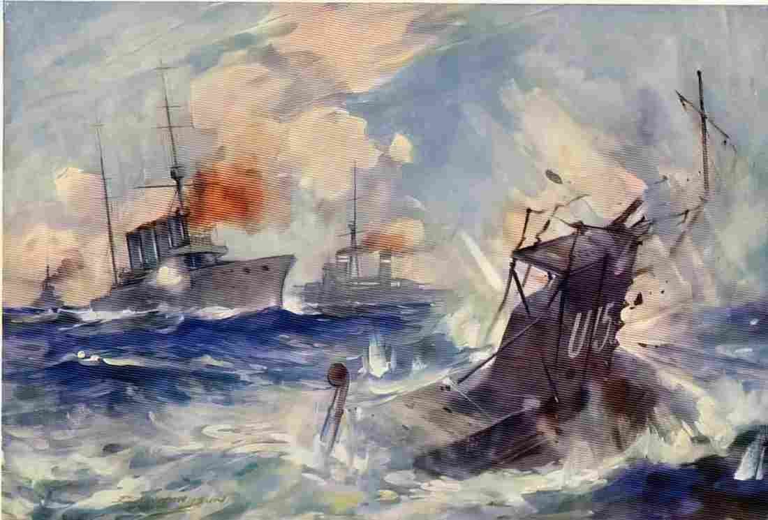 World War I HMS Birmingham Sinking German Submarine Military A4 Photo Print