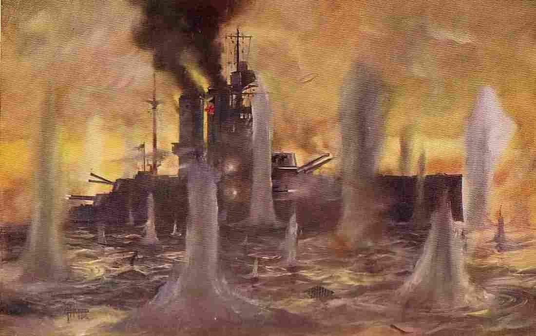 World War I HMS Warspite At Jutland 1916 Military A4 Photo Print