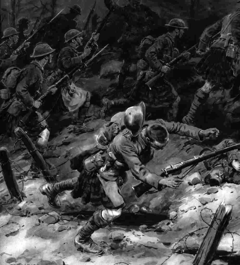 World War I Highlanders in action Military A4 Photo Print