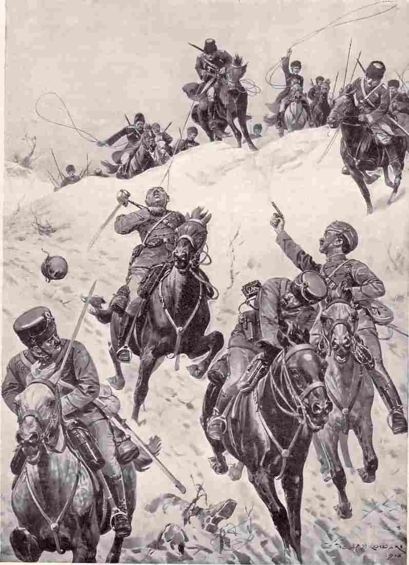 World War I Hungarian Cavalry Being pursued By Cossack Horsemen Military A4 Photo Print
