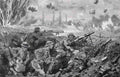 World War I Lewis Gun Crew under attack Military A4 Photo Print
