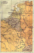 World War I Map showing Belgium with it's forts Military A4 Photo Print