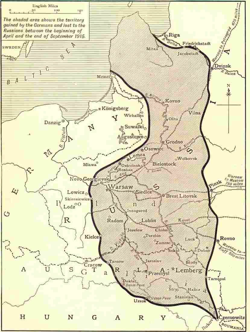 World War I Map showing German advances in Russia 1915 Military A4 Photo Print