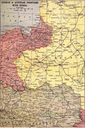 World War I Map showing German frontiers with Russia Military A4 Photo Print