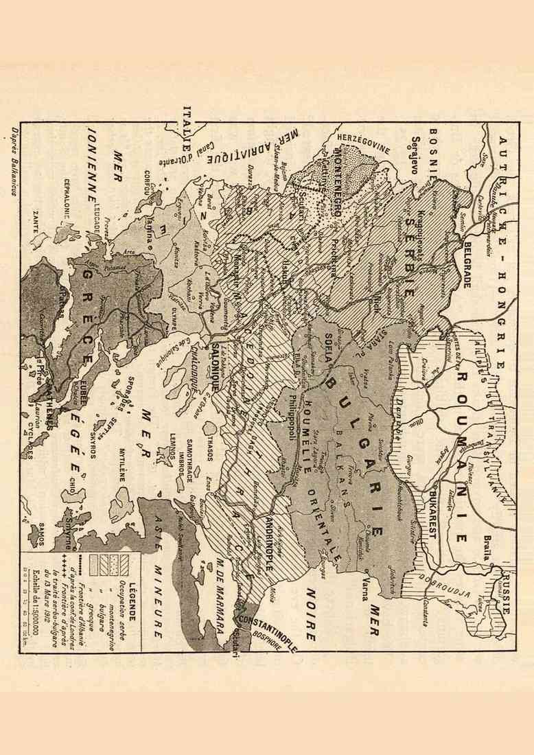 World War I Map showing The Balkan States 1912 13 2 A4 Photo Print