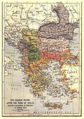 World War I Map showing The Balkan States 1912 13 A4 Photo Print