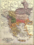 World War I Map showing The Balkan States 1912 13 Military A4 Photo Print