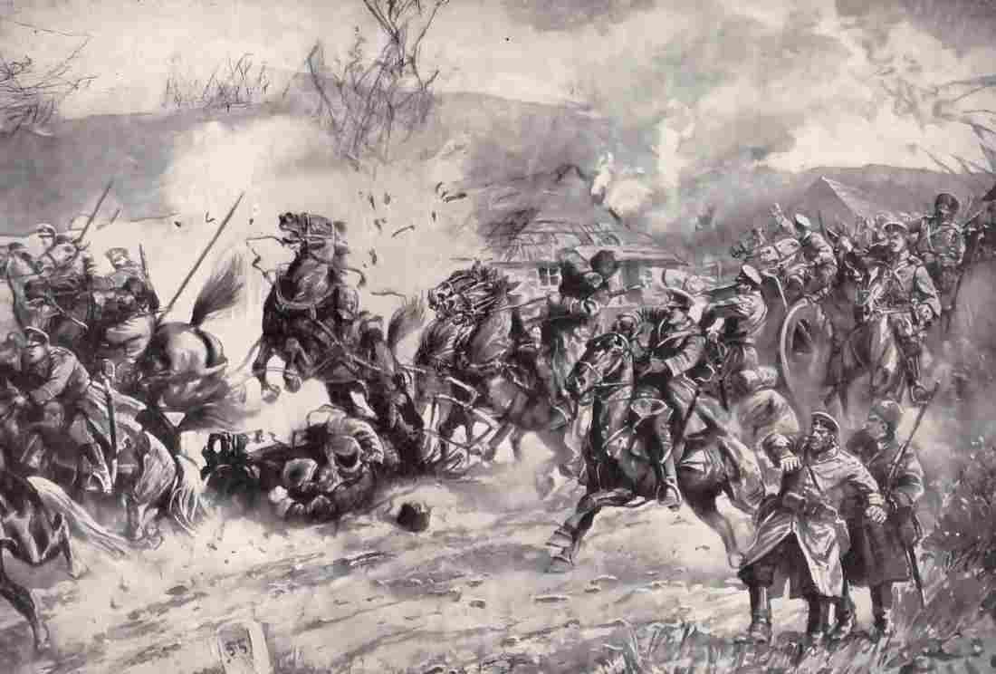 World War I Russian Artillery Caught in German Barrage Military A4 Photo Print
