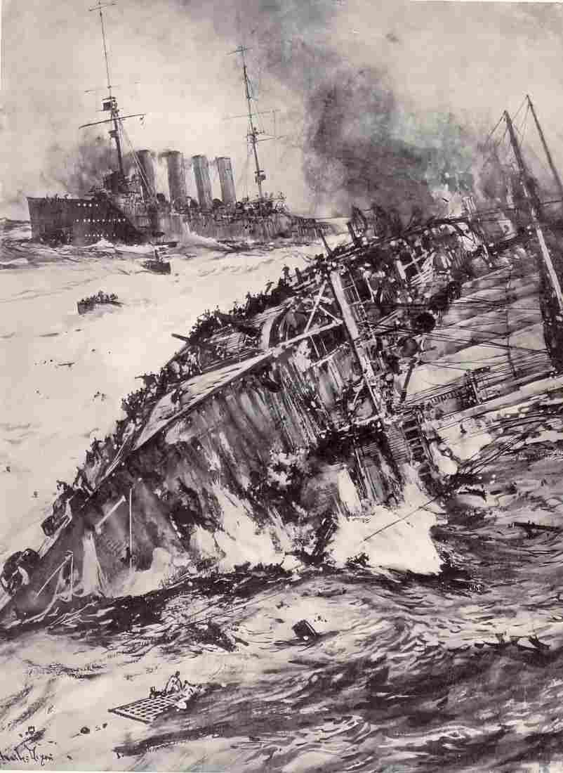 World War I The Sinking of The Aboukir Military A4 Photo Print