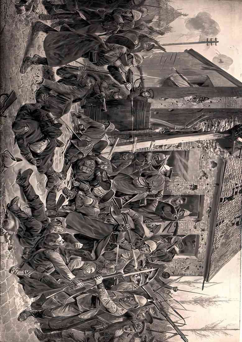 World War I bayonet charge by the B E F at Le Cateau A4 Photo Print
