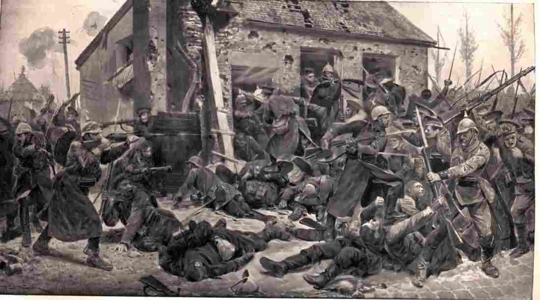 World War I bayonet charge by the B.E.F. at Le Cateau Military A4 Photo Print