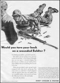 Wounded Soldier Poster 1940s Vintage Retro Advert Poster