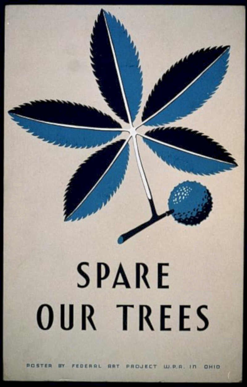 Wpa Tree Poster Vintage Retro Advert Poster A4 Photo Print