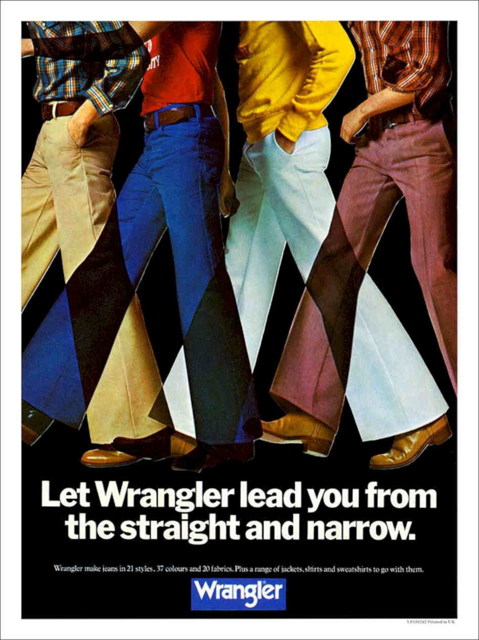 Wrangler Flares Menswear Vintage Retro Advert Poster A4 Photo Print