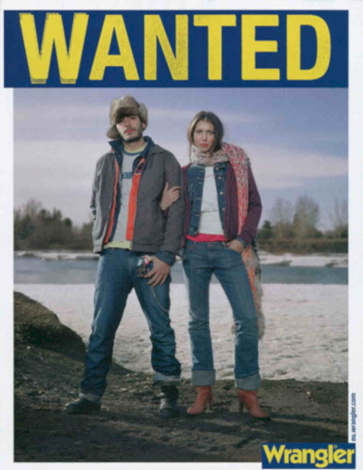 Wrangler Wanted River Vintage Retro Advert Poster A4 Photo Print